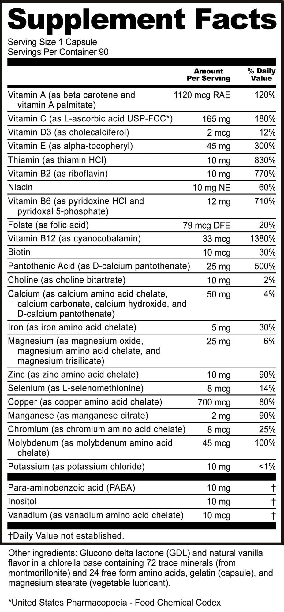 Nutribiotic Multi Vitamins &amp; Minerals 90 Capsule