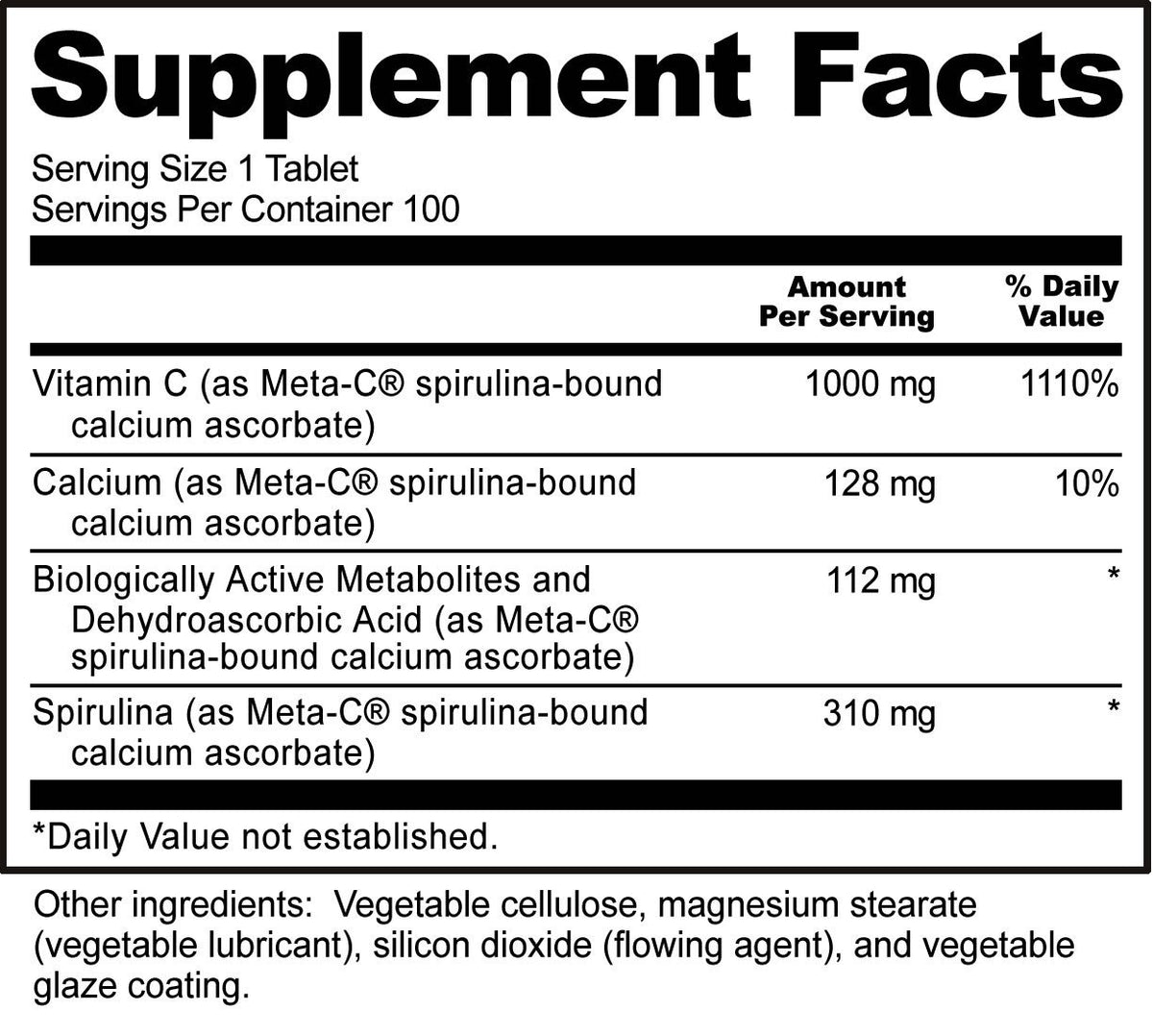 Nutribiotic Meta-C 1000mg 100 Tablet