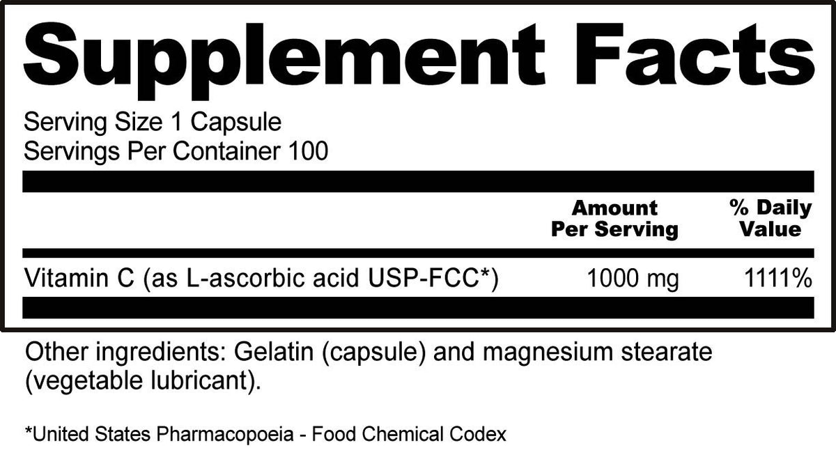 Nutribiotic Vitamin C 1000mg 100 Capsule