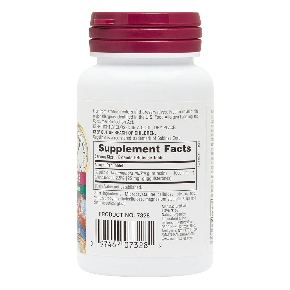 Nature&#39;s Plus Gugulipid 1000 mg Extended Release Tablets 30 Sustained Release Tablet