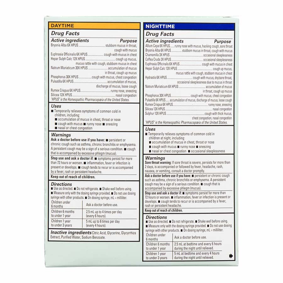 Hylands Baby Mucus &amp; Cold Day &amp; Night Relief Value Pack 8 fl oz Liquid