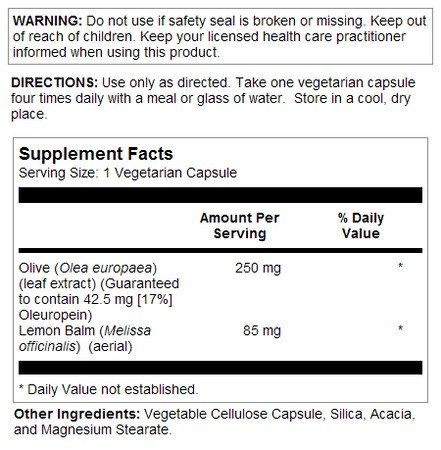 Solaray Olive Leaf Extact 250mg 60 VegCaps