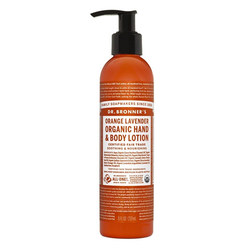 Dr. Bronner's Organic Lotion-Orange & Lavender 8 oz Lotion