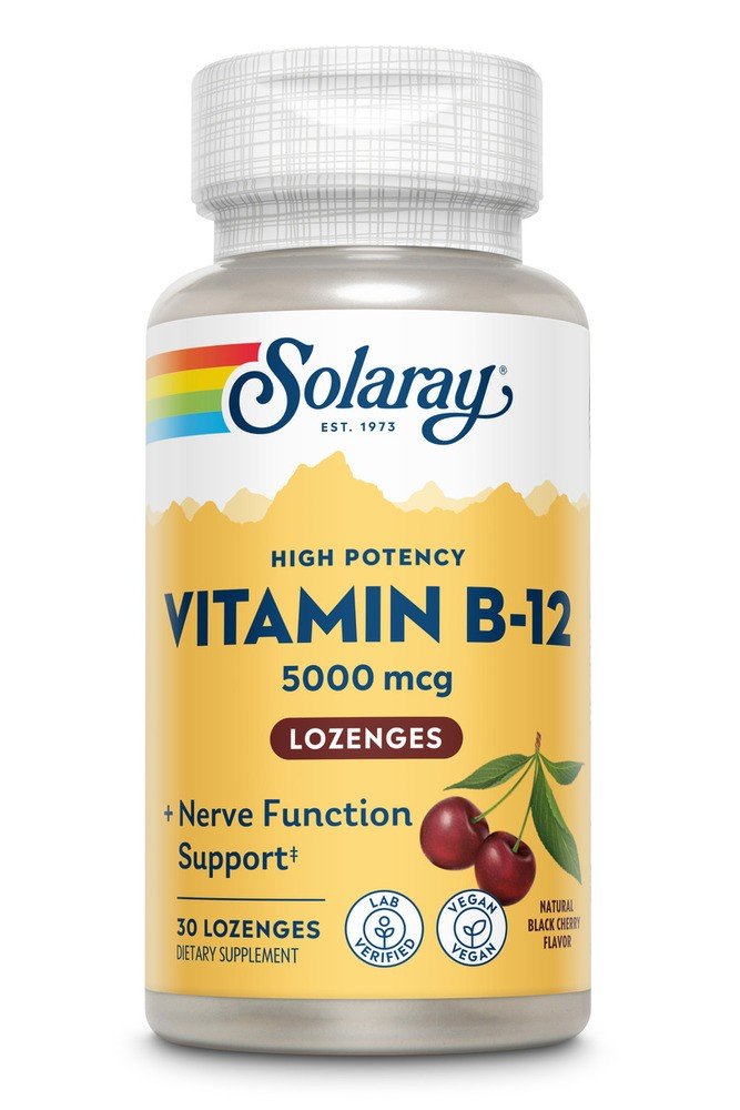 Solaray Vitamin B-12 5000mcg Sublingual 30 Lozenge