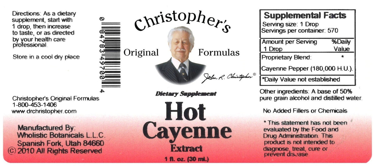 Christopher&#39;s Original Formulas Hot Cayenne Extract 1 oz Liquid