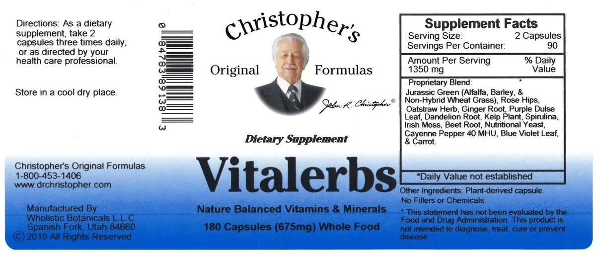 Christopher&#39;s Original Formulas Vitalerbs 180 VegCap
