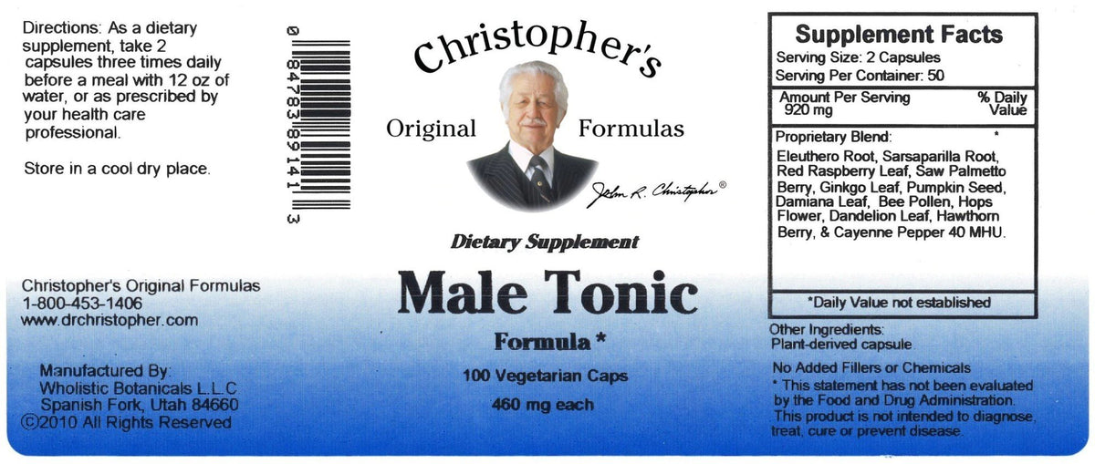 Christopher&#39;s Original Formulas Male Tonic 460mg 100 VegCap