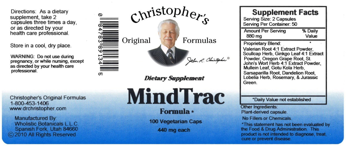 Christopher&#39;s Original Formulas Mind Trac Formula 100 VegCap