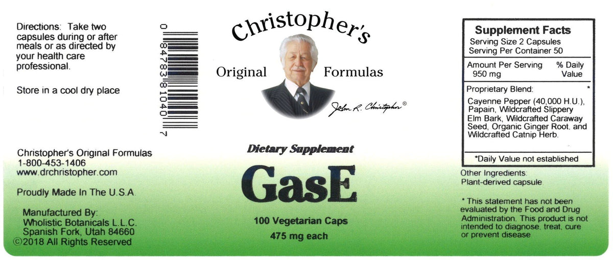 Christopher&#39;s Original Formulas GasE 100 VegCap