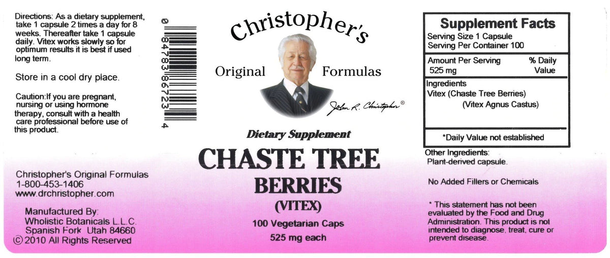 Christopher&#39;s Original Formulas Chaste Tree Berries 100 VegCap