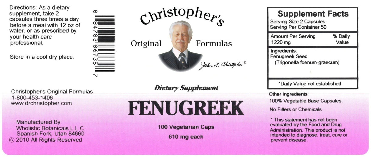 Christopher&#39;s Original Formulas Fenugreek 100 VegCap