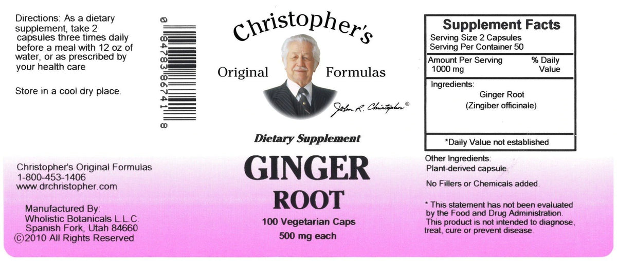 Christopher&#39;s Original Formulas Ginger 100 VegCap