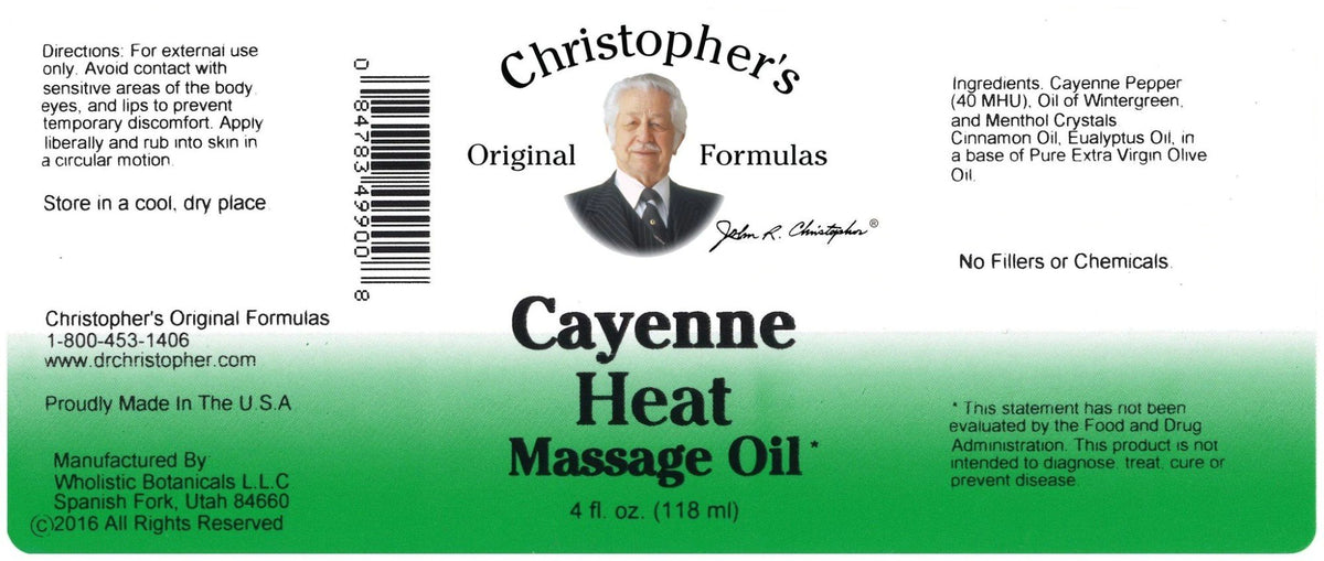 Christopher&#39;s Original Formulas Cayenne Massage Oil 4 oz Liquid