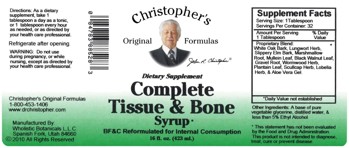 Christopher&#39;s Original Formulas Complete Tissue &amp; Bone Syrup 16 oz Liquid