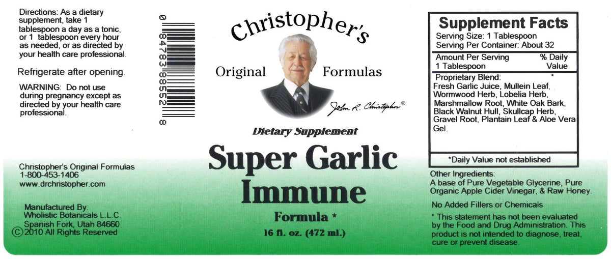 Christopher&#39;s Original Formulas Super Garlic Immune 16 oz Liquid