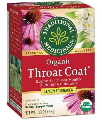 Traditional Medicinals Throat Coat Lemon Echinacea 16 Bag
