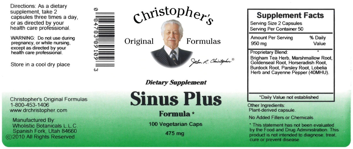 Christopher&#39;s Original Formulas Sinus Plus Formula 100 VegCap