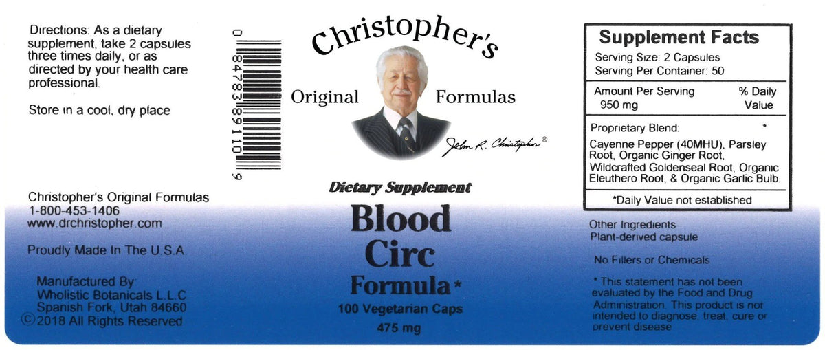 Christopher&#39;s Original Formulas Blood Circulation Formula 100 VegCap