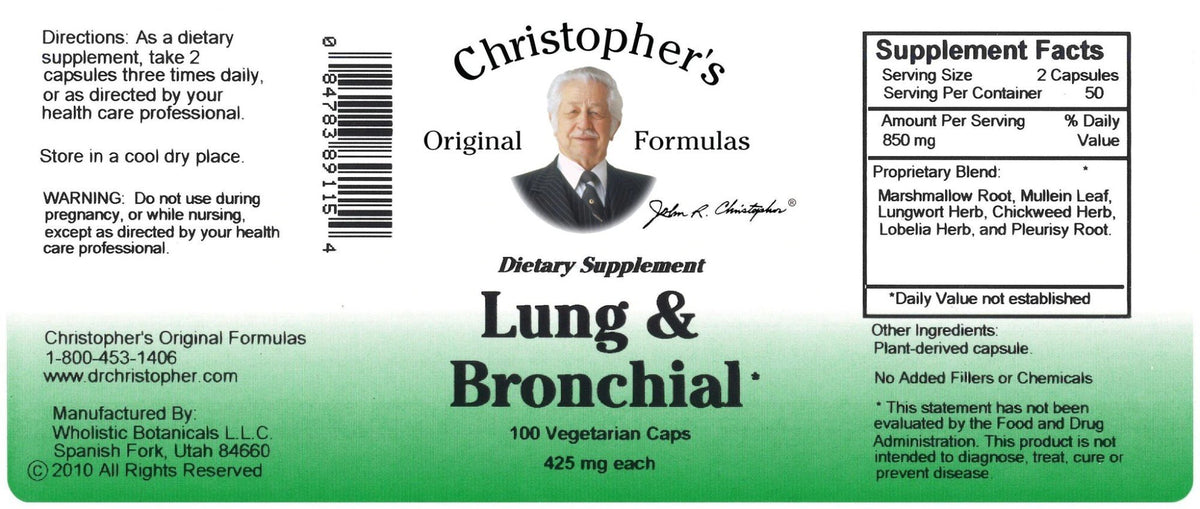 Christopher&#39;s Original Formulas Lung &amp; Bronchial 100 Capsule
