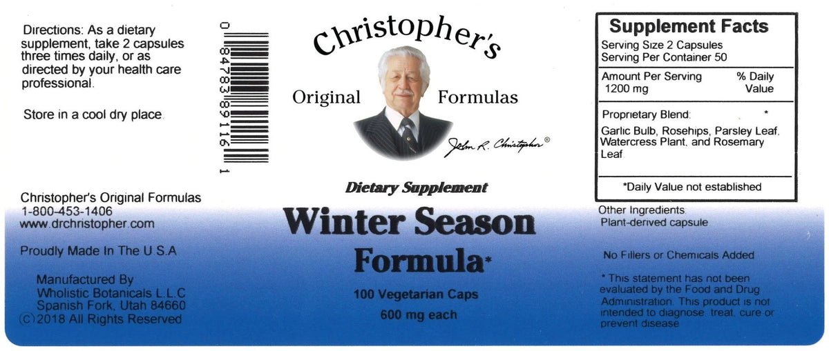 Christopher&#39;s Original Formulas Winter Season Formula 100 VegCap