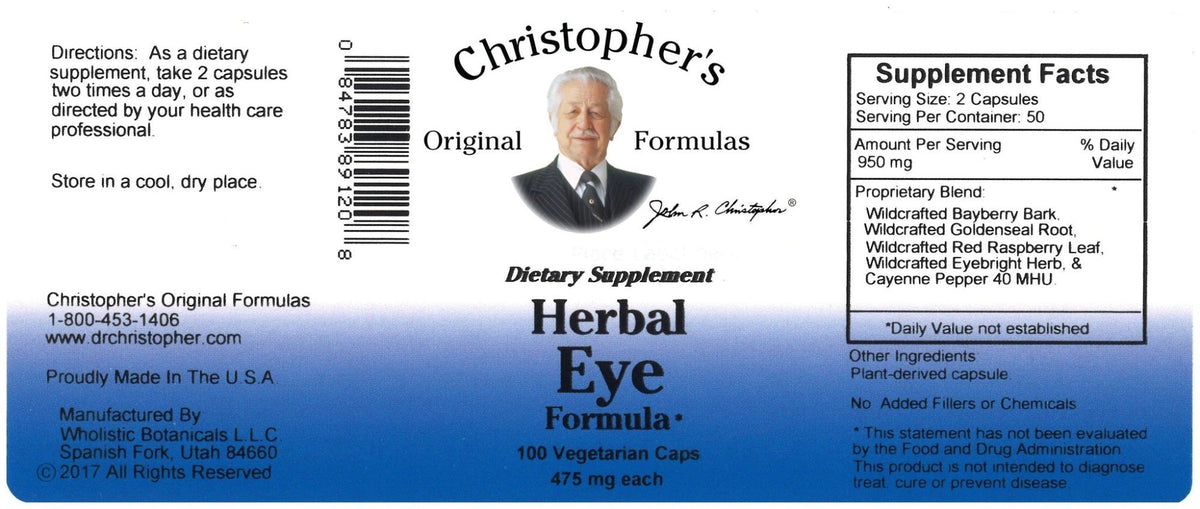 Christopher&#39;s Original Formulas Herbal Eye Formula 100 VegCap