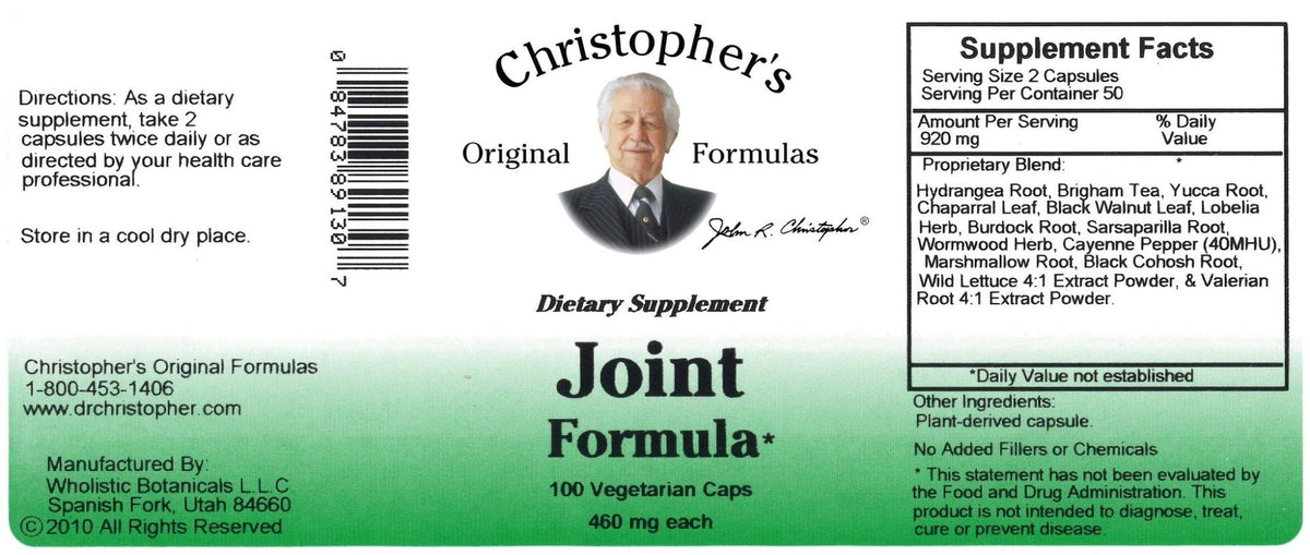 Christopher&#39;s Original Formulas Joint Formula 100 VegCap