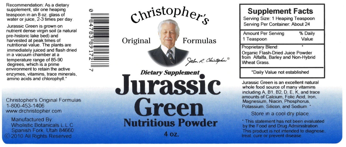 Christopher&#39;s Original Formulas Jurassic Green 4 oz Powder