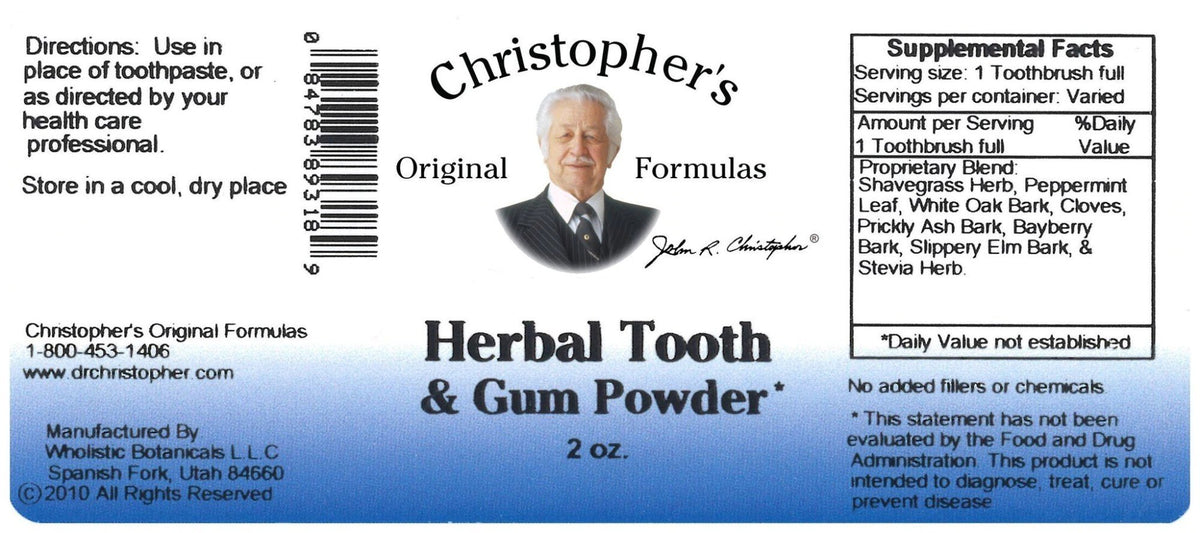 Christopher&#39;s Original Formulas Herbal Tooth &amp; Gum 2 oz Powder