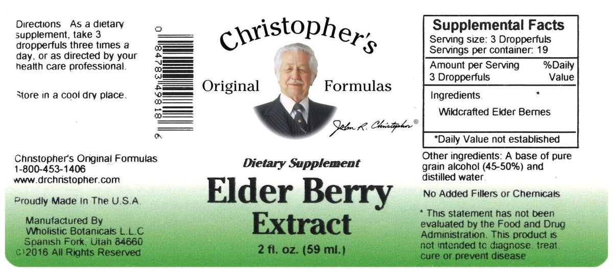 Christopher&#39;s Original Formulas Elderberry Extract 2 oz Liquid