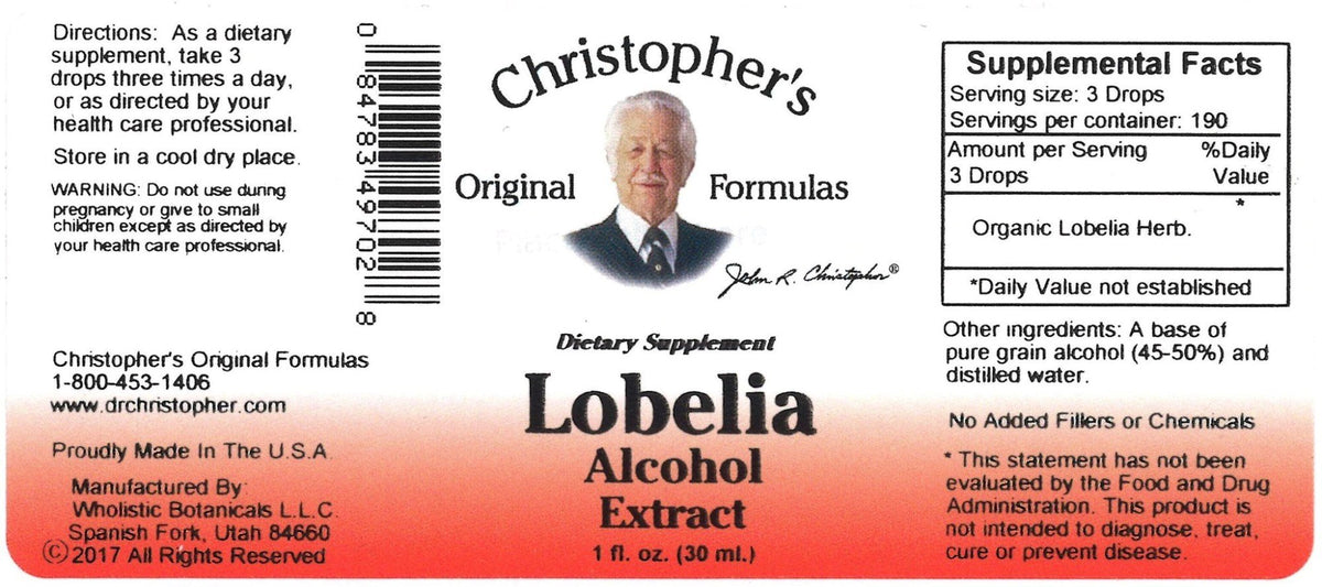 Christopher&#39;s Original Formulas Lobelia Extract-Alcohol Base 1 oz Liquid