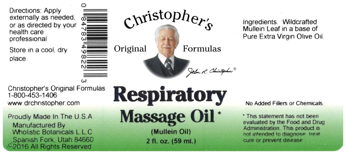 Christopher&#39;s Original Formulas Respiratory Massage Oil 2 oz Liquid