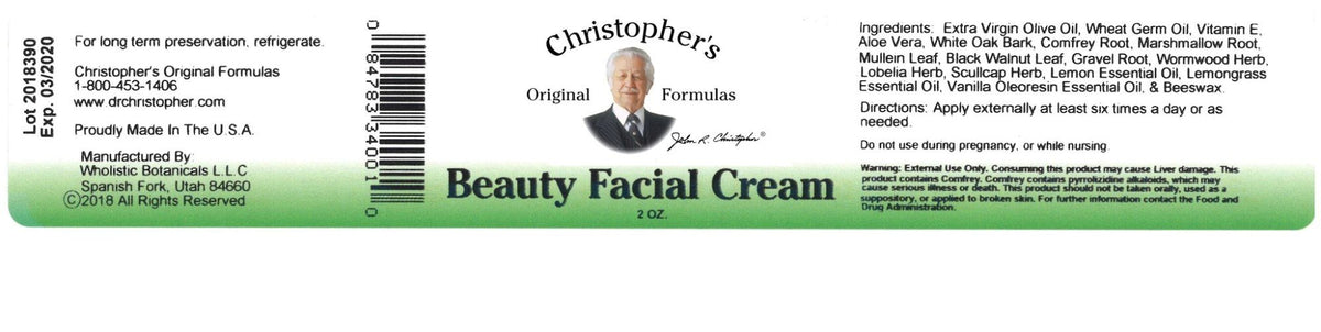 Christopher&#39;s Original Formulas Beauty Facial Cream 2 oz Cream