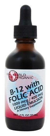 World Organics Liquid B-12 w/Folic Acid 2 oz Liquid