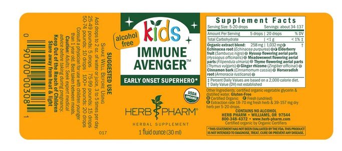 Herb Pharm Kids Immune Avenger 1 oz Liquid