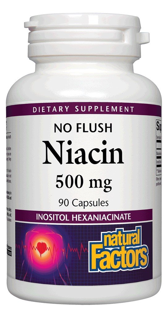 No Flush Niacin | Natural Factors | Inositol Hexaniacinate | Dietary Supplement | 90 Capsules | VitaminLife