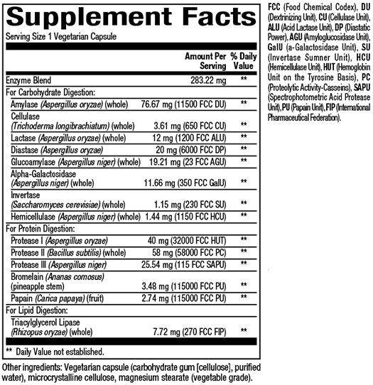 Natural Factors Multi Enzyme Vegetarian Formula 60 VegCap