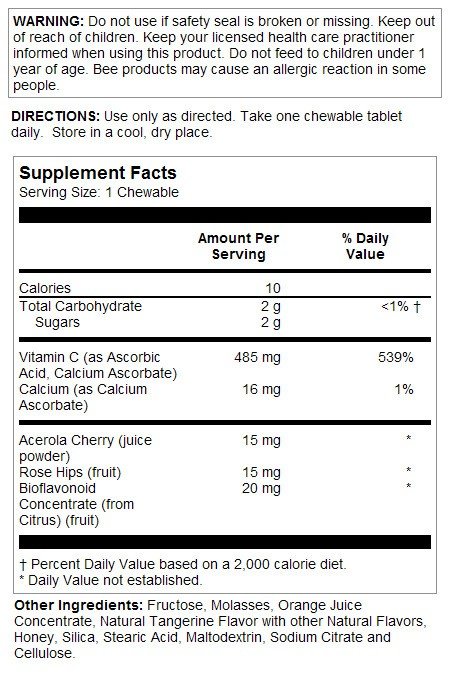 Solaray Vitamin C-500 Chewable Orange 100 Tablet