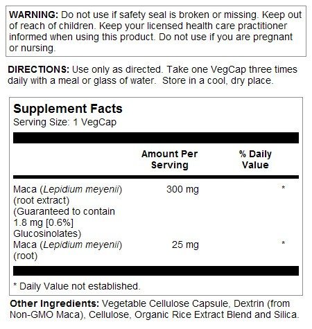 Solaray Maca Extract 60 VegCaps