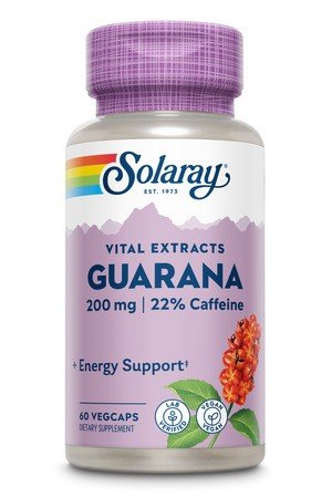 Guarana Seed Extract | Solaray | Energy Support | 200 milligrams Guarana Seed Extract | Caffeine | Vegan | Dietary Supplement | 60 Capsules | VitaminLife