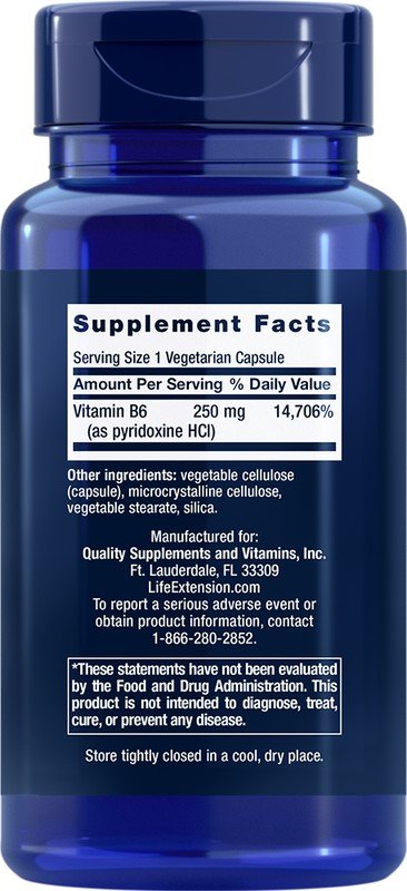 Life Extension Vitamin B6 250mg 100 VegCap