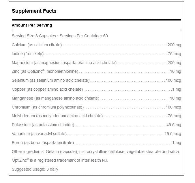 Douglas Laboratories Basic Minerals 180 Capsule