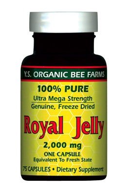 YS Eco Bee Farms 100% Pure Freeze Dried Fresh Royal Jelly - 2000 mg 75 Capsule