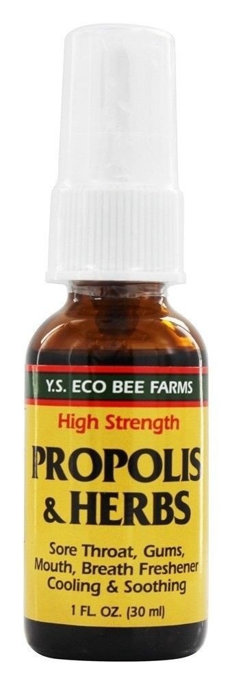 YS Eco Bee Farms Propolis &amp; Herbs Throat Spray 1 oz Spray