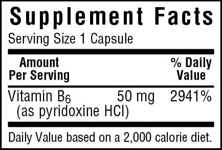 Bluebonnet Vitamin B-6 50mg 90 VegCap