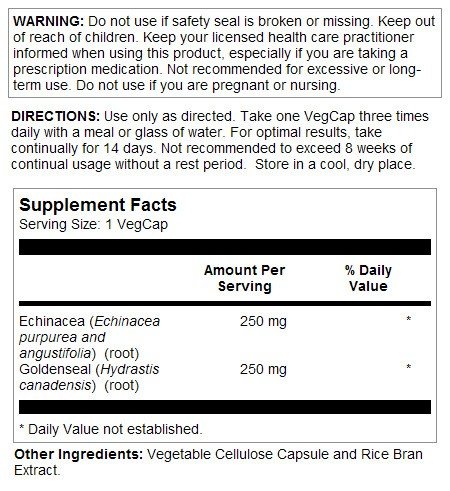 Solaray Echinacea Root with Goldenseal 100 Capsule