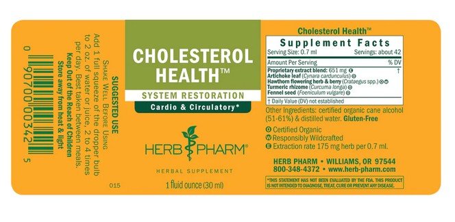 Herb Pharm Cholesterol Health 1 oz Liquid