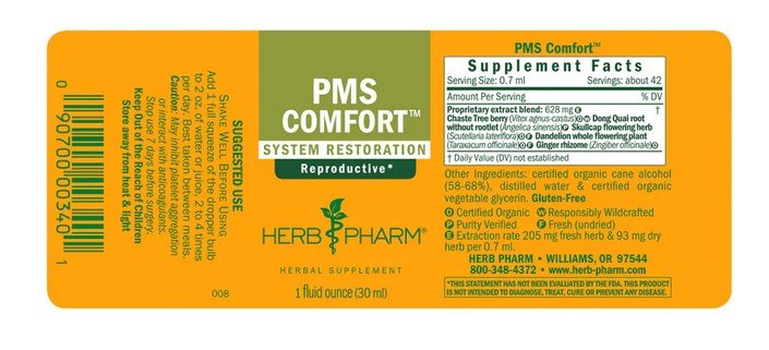 Herb Pharm PMS Comfort Tonic 1 oz Liquid