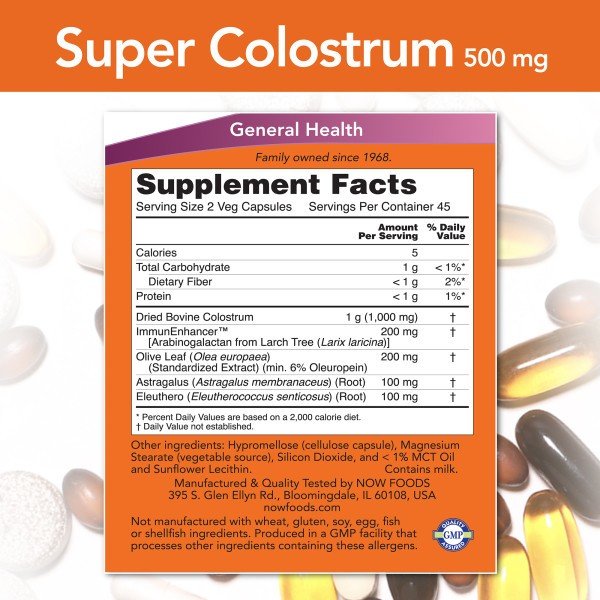 Now Foods Super Colostrum 500mg 90 VegCap