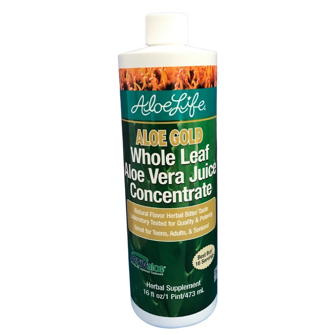 Aloe Life Whole Leaf Aloe Vera Juice Concentrate-Aloe Gold 16 oz Liquid