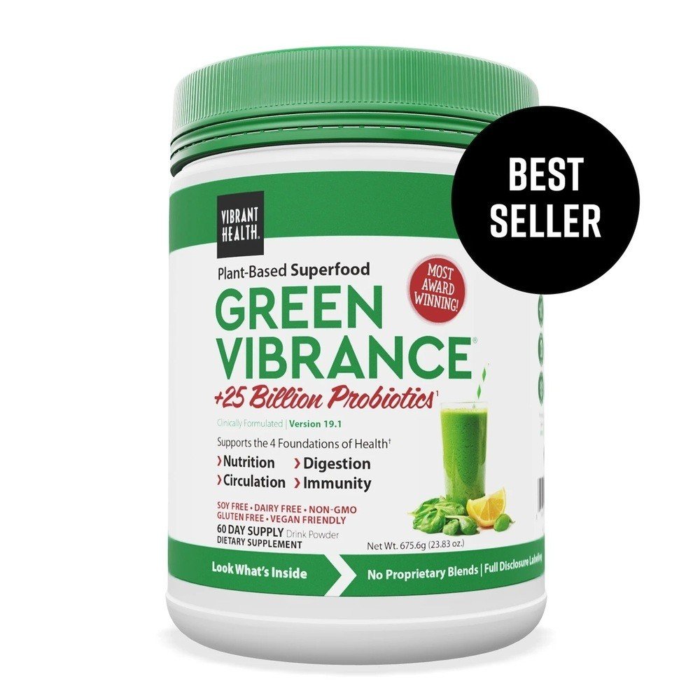 Vibrant Health Green Vibrance powder, Family size 675.6g (23.83 oz) Powder